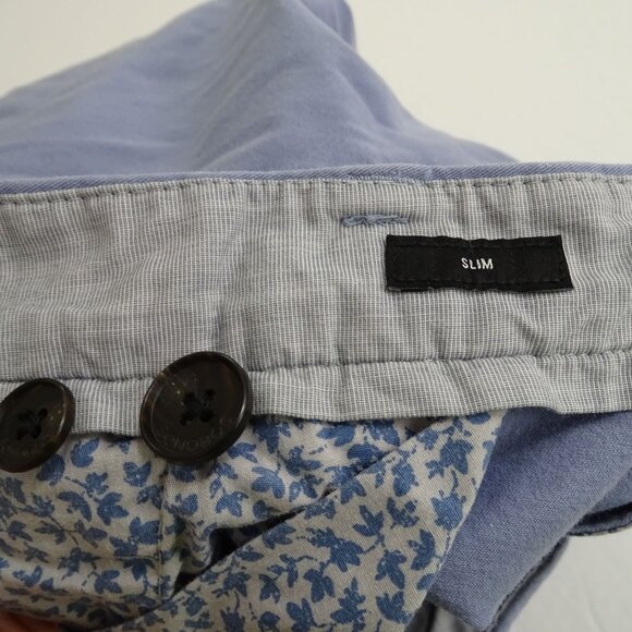 Bonobos Slim Fit Chino Pants Men Size 40 x 30 Blue Zipper Fly Pockets Casual - Picture 5 of 12